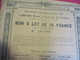 Bon à Lot De 25 Francs Au Porteur/ Exposition Universelle/PARIS/Vve Ethiou Pérou/ 1889               ACT155 - Toerisme