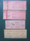 4 BILLETS Tickets De Train - S.N.C.F.  - France -  Dans Les Années 1945/années 60 "couleur Vieux Rose" - Welt