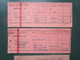 4 BILLETS Tickets De Train - S.N.C.F.  - France -  Dans Les Années 1945/années 60 "couleur Vieux Rose" - Wereld