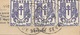 3 Timbres Croix De Lorraine 1944 50c Sur CPA Eglise St Cyprien Dépt 79 - Used Stamps
