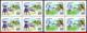 Ref. BR-2109-10-Q BRAZIL 1987 TOURISM, MONUMENTS, SCULPTURE,, CHURCH, PARROT, SAILBOATS, BLOCKS MNH 8V Sc# 2109-2110 - Perroquets & Tropicaux