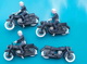 Lot Anciens Motards Miniatures De Gendarmerie En Plastique Sans Marque Apparente - Jouets Anciens