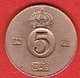 SWEDEN #  5 ØRE FROM 1970 - Suède