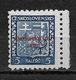 Slovakia 1939, 5h Overprinted Scott # 2,VF Mint Hinged OG (RN-6) - Unused Stamps