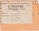 Facture Reçu 1913 / Chartier Enrepôt Brasserie Xertigny / Taxe / Laissez-passer 82 Litres De Bière / 88 Mirecourt Vosges - 1900 – 1949