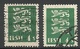 ESTLAND Estonia 1929 Michel 76 Variety B: 1 + Common Stamp For Comparison O - Estonie