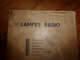 Rare Document Technique LAMPES RADIO Et RADIO CONTRÔLE  ,Rue Boileau - LYON (Corresp.,Brochage,Rempl.,Norme,Classt;etc - Libros Y Esbozos