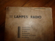 Rare Document Technique LAMPES RADIO Et RADIO CONTRÔLE  ,Rue Boileau - LYON (Corresp.,Brochage,Rempl.,Norme,Classt;etc - Littérature & Schémas