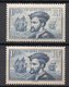 - FRANCE N° 297 + 297a Neufs ** - 1 F. 50 Bleu Jacques Cartier 1934 - Type I + Type II - Cote 465 EUR - - Neufs