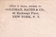 Lettre New York 1906 Goldman Sachs & Co Exange Place Switzerland Bern Finance Banque Bank - 1901-20