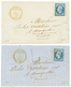 2 Lettres : 1858 20c(n°14) Obl. PC 4033 + T.22 DURBAN. Cote 380€. TB. - Other & Unclassified