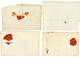 4 Lettres : 1727 DE GRENOBLE (L N°7)x2, 1730 "PAYE A GRENOBLE", An 7 P.37.P GRENOBLE Rouge. TB. - Autres & Non Classés