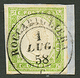 "ROCCABIGLIERA - ROQUEBILLIERE" : SARDAIGNE 5c Vert Obl. Cachet Rarissime ROCCABIGLIERA C. Sur Fragment. Signé BOLAFFI.  - Andere & Zonder Classificatie