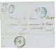 1861 T.15 ST GENIS-S-GUIER En BLEU (rare) + Taxe 30 D.T Bleu Sur Lettre Avec Texte Pour LE BOURGET. Verso, T.22 LE BOURG - Autres & Non Classés