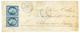 CRIMEE : 1855 Paire 20c(n°14) Obl. AOP + ARMEE D' ORIENT Bau P Sur Enveloppe Pour La FRANCE. TB. - Marques D'armée (avant 1900)