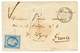 1856 20c(n°14) Obl. AOC + ARMEE D' ORIENT Bau C + Taxe 4 Sur Env. Pour LYON. RARE. TB. - Marques D'armée (avant 1900)