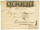 "JANVIER 1849 - Bande De 5" : 20c(n°3) Bande De 5 (pd) Bord De Feuille Obl. Grille + T.14 LYON 20 JANV. 1849 Sur Envelop - 1849-1850 Cérès