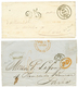 POSTE FERROVIAIRE : 2 Lettres (1851/54) Avec Cachets Rares RETARD DU COURRIER PARIS Et RETARD DU CONVOI PARIS. TTB. - 1853-1860 Napoléon III