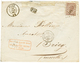 POSTE FERROVIAIRE - Cachet D' ESSAI : 1866 Cachet D' Essai PARIS A STRASBOURG Au Verso D'une Enveloppe(pd) De BELGIQUE A - 1853-1860 Napoleon III