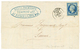 1855 20c Bleu FONCE Sur VERT Obl. PC 1102 + T.15 DIJON Sur Lettre. Cote 360€. Signé CALVES. Luxe. - 1853-1860 Napoleone III