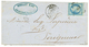 1855 20c Bleu Laiteux Sur VERT Obl. PC 139 + T.15 ARS-EN-RE Sur Lettre. Signé PIGERON. Superbe. - 1853-1860 Napoleone III