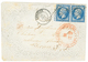 "VALENTINE" : 1861 20c(n°14)x2 Obl. PC 385 Sur Env. "VALENTINE" De BETHUNE Pour L' ALLEMAGNE. TB. - 1853-1860 Napoléon III