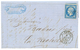PIQUAGE De SURGERES : 1862 20c(n°14) Avec Piquage Spécial Sur Lettre De SURGERES. RARE. TTB. - 1853-1860 Napoléon III