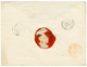 1865 Bau DU PALAIS DE FONTAINEBLEAU Rouge + MAISON DE L' EMPEREUR Bleu Sur Env. Pour PERIGUEUX. Superbe. - 1863-1870 Napoléon III Con Laureles