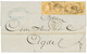 1871 2 Ex. Du 10c BORDEAUX(n°43) + 2 Ex. Du 10c EMPIRE(n°28) Sur Lettre De MARSEILLE. Des Défauts, Mais Combinaison Exce - 1870 Emission De Bordeaux