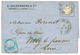 1872 FRANCE 25c(n°60) Obl. Cachet Bleu PARIS ETRANGER + ALLEMAGNE 2g Obl. ZABERN Sur Lettre De SAVERNE Pour VITRY LE FRA - Autres & Non Classés
