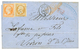 1859 10c(n°13) + 40c (n°16) Obl. ANCRE + DANUBE 7 Sept 59 Sur Lettre De CONSTANTINOPLE Pour La FRANCE. TB. - Maritieme Post