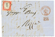 1861 SARDAIGNE 40c TB Margé Obl. PC 4226 De NICE + Cachet D' Entrée SARDAIGNE NICE Sur Lettre De GENOVA Pour NICE. Rare. - Correo Marítimo