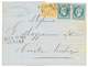 1867 10c(n°21) + 20c(n°22)x2 Obl. FRANCIA VIA DI MARE Sur Lettre Pour CIVITA-VECCHIA. TB. - Poste Maritime