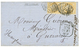 "BOITE MOBILE De CHERBOURG" : 1872 FRANCE Paire 15c CERES (1 Ex. Pd) Obl. Killer Anglais 723 + SOUTHAMPTON/FRANCE/M.B Su - Poste Maritime