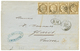 "BOITE MOBILE De BEYROUTH" : 1875 Bande De 4 Du 30c CERES Obl. GC 5080 + ALEXANDRIE EGYPTE + B.M Sur Lettre De BEYROUTH  - Autres & Non Classés