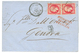 1861 80c(n°17)x2 Un Ex. Coin Def. Obl. PC 4012 + SALONIQUE TURQUIE Pour L' ITALIE. RARE. TB. - Autres & Non Classés