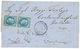 18670 20c(n°29)x2 Obl. GC 5095 + SALONIQUE TURQUIE Sur Lettre Pour CONSTANTINOPLE. TTB. - Andere & Zonder Classificatie