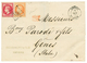 1869 40c(def) + 80c Obl. GC 5098 + SMYRNE TURQUIE Sur Lettre Pour L' ITALIE. TTB. - Autres & Non Classés