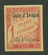 COTE D' IVOIRE : COLIS POSTAUX 1F (n°4) Neuf ** Sans Charnière. Trés Frais. Signé SCHELLER. Rare Sans Charnière. Superbe - Autres & Non Classés