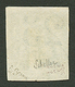 ST PIERRE ET MIQUELON : 25 S/ 1F (n°3) Obl. Filet Effleuré En Bas Sinon TTB. Signé BRUN + SCHELLER. Trés Rare (TILLARD C - Autres & Non Classés