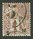 ST PIERRE ET MIQUELON : 5 S/ 4c (n°4) Obl. Cote 400€. Signé SCHELLER. Superbe. - Andere & Zonder Classificatie