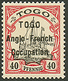 TOGO ANGLO-FRENCH OCCUPATION 40pf(n°38) Neuf * Trace De Charnière Trés Légère. Cote 750€. Certificat HOLCOMBE (1994) & S - Autres & Non Classés