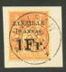 ZANZIBAR : 10a 1F S/ 40c(n°16) Type II Obl. Sur Fragment. Signé SCHELLER. Cote 700€. Superbe. - Autres & Non Classés