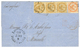 GUADELOUPE : 1864 AIGLE 10c(x3) + 40c Obl. Cachet à Date MARSEILLE Sur Lettre De POINTE A PITRE Pour MARSEILLE. RARE. TB - Otros & Sin Clasificación