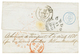 1838 Cachet ANGLETERRE PAR CALAIS Rouge + Taxe "33" Sur Lettre Avec Texte De CAYENNE Pour BORDEAUX. Verso, "ACHEMINE De  - Otros & Sin Clasificación