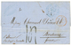 "Taxe 14" : 1863 Rare Cachet Taxe 14 + BUREAU DE PONDICHERY Sur Lettre En Double Port Pour La FRANCE. RARE. TTB. - Autres & Non Classés