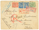 CURACAO : 1909 12 1/2c(x2) + 2c+ 5c Canc. CURACAO On REGISTERED Envelope With A.R To ROMA (ITALY). Vf.. - Curaçao, Nederlandse Antillen, Aruba