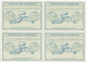 1906 INTERNATIONAL REPLY COUPON 30 Centimes "ETABLISSEMENTS FRANCAIS DANS L' INDE", Block Of 4 Unused. Very Scarce. Supe - Autres & Non Classés