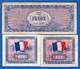 3 Billets - 1944 Drapeau/Francia