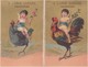 Calendrier 1884 Magasin "à L'ange Gardien"Laillet Mercerie à Chartres (coq , Poule,ange) - Petit Format : ...-1900